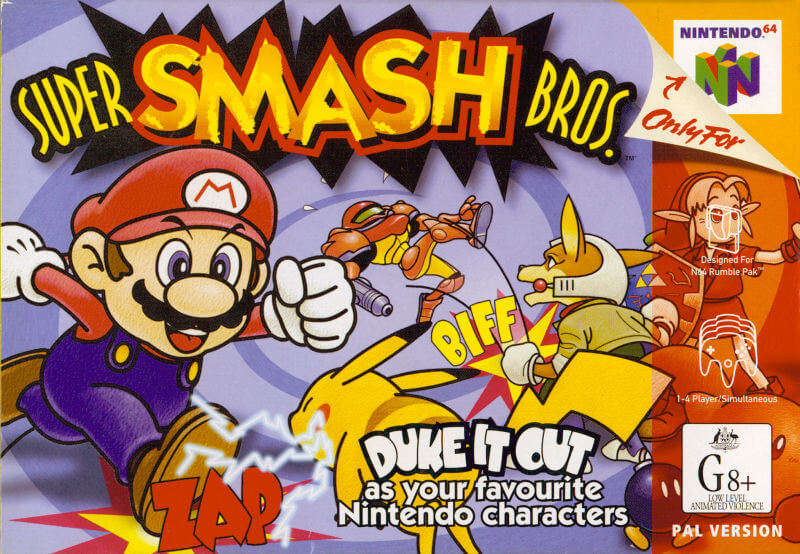 Super Smash Bros game cover for Nintendo 64